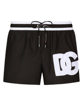 Short swim trunks with DG patch - | Dolce & Gabbana