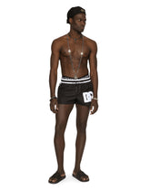 Short swim trunks with DG patch - | Dolce & Gabbana