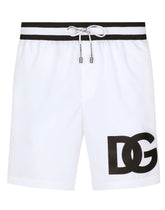 Mid-length swim trunks with DG patch - | Dolce & Gabbana