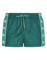 Short swim trunks with branded bands - | Dolce & Gabbana