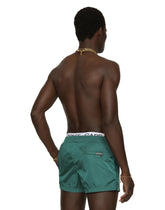 Short swim trunks with branded bands - | Dolce & Gabbana