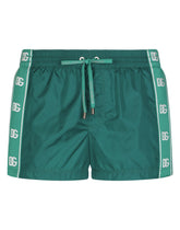 Short swim trunks with branded bands - | Dolce & Gabbana