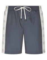 Mid-length swim trunks with branded bands - | Dolce & Gabbana
