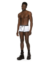 Fine-rib cotton boxers with DG logo - | Dolce & Gabbana