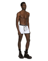 Long-leg fine-rib cotton boxers with DG logo - | Dolce & Gabbana