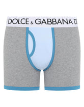 Long-leg stretch cotton patchwork boxers - | Dolce & Gabbana