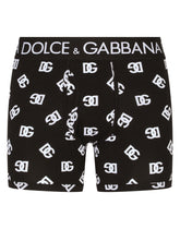 Long-leg two-way stretch jersey boxers with DG logo print - | Dolce & Gabbana