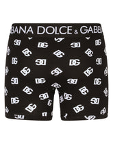 Long-leg two-way stretch jersey boxers with DG logo print - | Dolce & Gabbana
