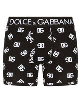 Long-leg two-way stretch jersey boxers with DG logo print - | Dolce & Gabbana