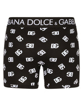 Long-leg two-way stretch jersey boxers with DG logo print - | Dolce & Gabbana