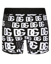 Long-leg two-way stretch jersey boxers with DG logo print - | Dolce & Gabbana