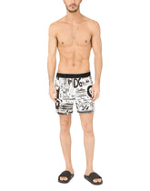 Logo-print two-way stretch cotton boxer shorts - | Dolce & Gabbana