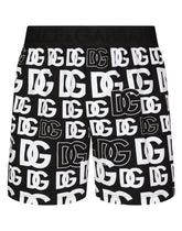Two-way stretch jersey shorts with DG logo - | Dolce & Gabbana