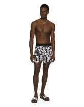 Two-way stretch jersey shorts with DG logo - | Dolce & Gabbana