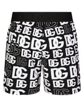 Two-way stretch jersey shorts with DG logo - | Dolce & Gabbana