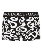 Two-way stretch jersey boxer shorts with DG logo - | Dolce & Gabbana