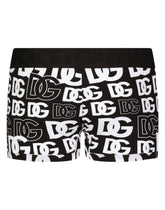 Two-way stretch jersey boxer shorts with DG logo - | Dolce & Gabbana