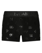 Two-way stretch jersey boxers with DG logo - | Dolce & Gabbana