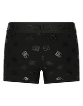 Two-way stretch jersey boxers with DG logo - | Dolce & Gabbana