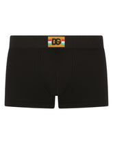 Two-way-stretch jersey boxers with DG patch - | Dolce & Gabbana