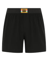 Long-leg two-way-stretch jersey boxers with DG patch - | Dolce & Gabbana