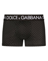 Two-way stretch jersey boxers with polka-dot print - | Dolce & Gabbana