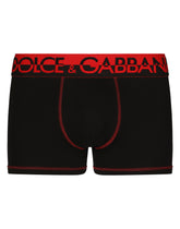 Two-way stretch cotton boxers - | Dolce & Gabbana