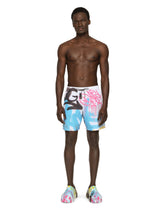 Mid-length swim trunks with spray-paint graffiti print - | Dolce & Gabbana