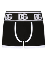 Two-way stretch jersey boxers with DG logo - | Dolce & Gabbana