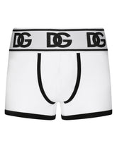 Two-way stretch jersey boxers with DG logo - | Dolce & Gabbana