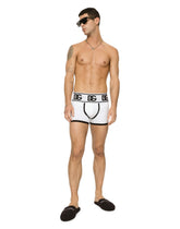Two-way stretch jersey boxers with DG logo - | Dolce & Gabbana