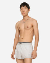 Short swim trunks with DG logo - | Dolce & Gabbana