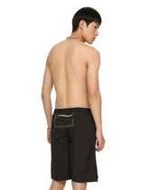 Long swim trunks with DG logo band - | Dolce & Gabbana