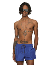 Short swim trunks with embossed DG logo - | Dolce & Gabbana