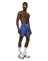 Mid-length swim trunks with DG logo print - | Dolce & Gabbana