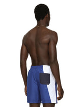 Mid-length swim trunks with DG logo print - | Dolce & Gabbana