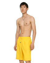 Long-leg swim trunks with embossed DG logo - | Dolce & Gabbana