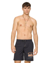 Mid-length printed swim trunks - | Dolce & Gabbana