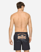 Mid-length printed swim trunks - | Dolce & Gabbana