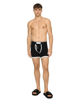 Long-leg two-way stretch cotton boxers with print - | Dolce & Gabbana