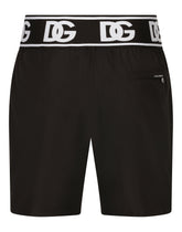 Mid-length swim trunks with branded elastic - | Dolce & Gabbana