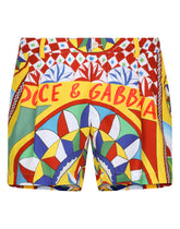 Short swim trunks with Carretto print - | Dolce & Gabbana