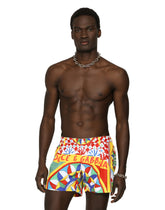 Short swim trunks with Carretto print - | Dolce & Gabbana