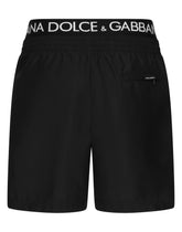 Mid-length swim trunks with branded band - | Dolce & Gabbana