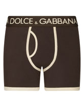Long-leg two-way-stretch jersey boxers - | Dolce & Gabbana