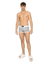 Cotton fleece boxers with patch - | Dolce & Gabbana