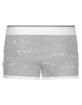 Cotton fleece boxers with patch - | Dolce & Gabbana