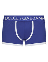 Two-way stretch jersey boxers with contrasting piping - | Dolce & Gabbana