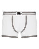 Regular-fit two-way stretch jersey boxers with DG logo - | Dolce & Gabbana