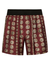 Coin print silk shorts - | Dolce & Gabbana